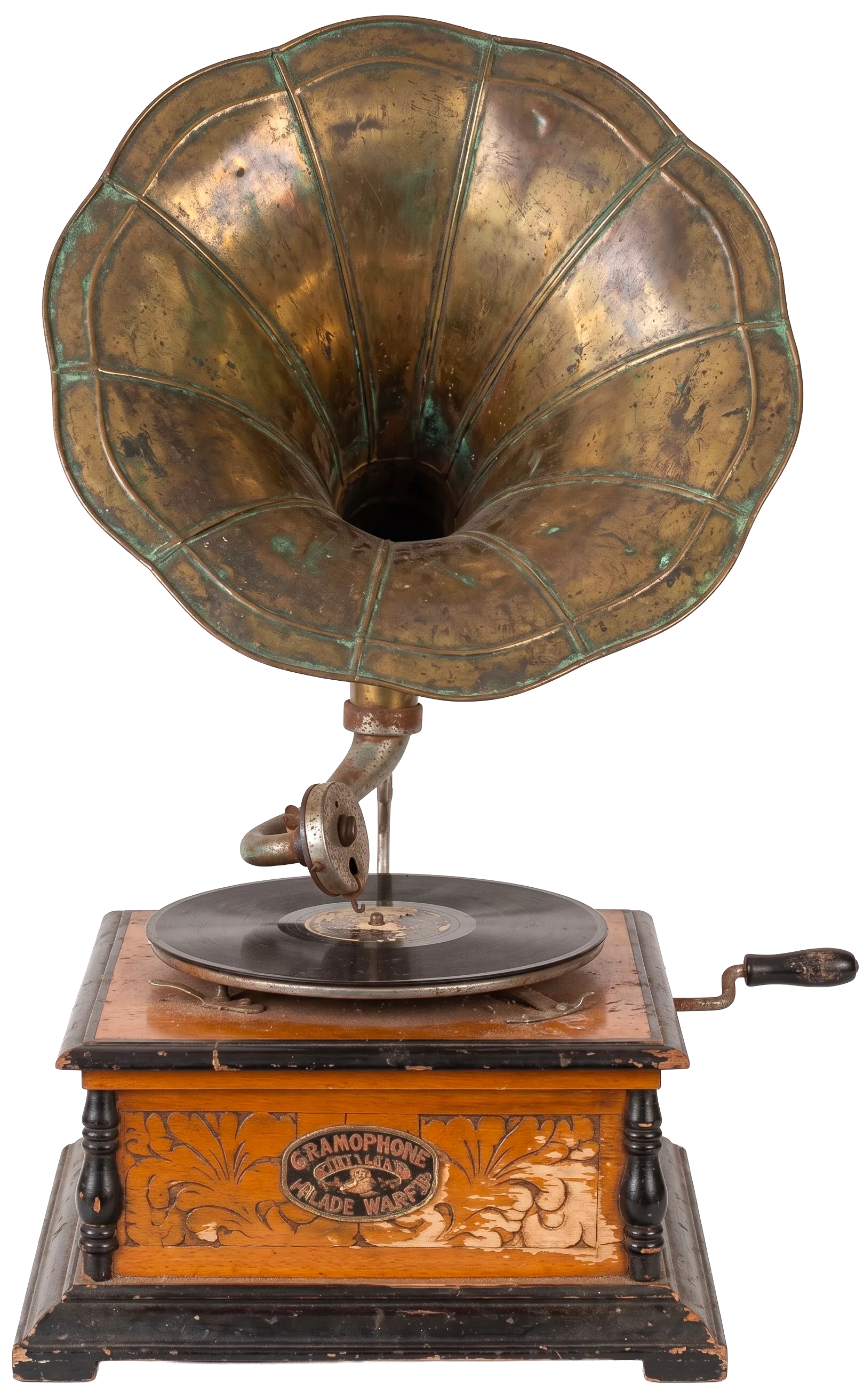 Gramophone à pavillon doré